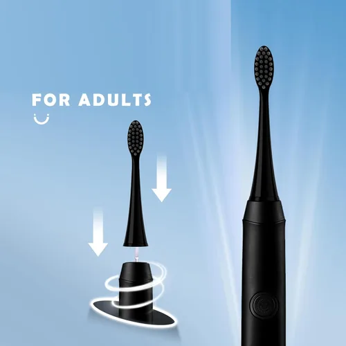 Vista 2 de Compatible con cabezales de repuesto para cepillo de dientes eléctrico para adultos Burst con tapas de cubierta antipolvo, ajuste perfecto con Negro