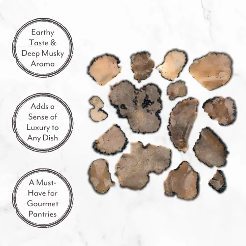 Vista 3 de Roland Foods Black Scorzoni - Peladuras de trufa de verano, comida importada especial, lata de 7 onzas