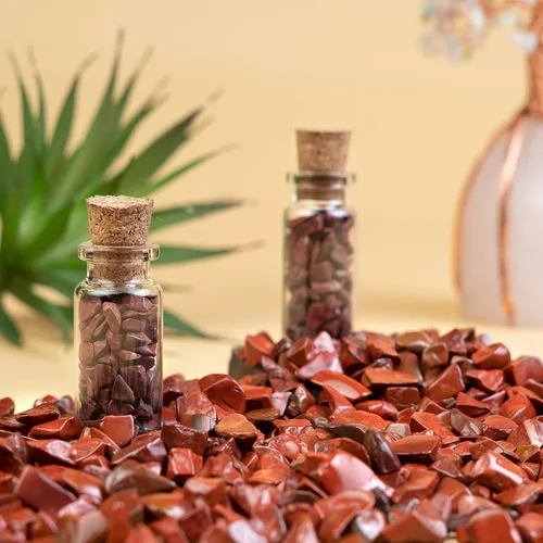 Vista 5 de ZAICUS Chips de cristal de jaspe rojo a granel, piedras preciosas curativas naturales de forma irregular, piedra triturada Reik curativa, chips