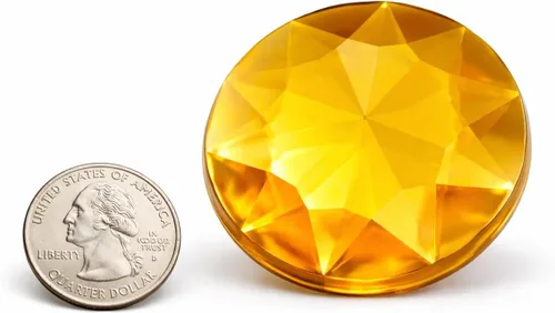 Vista 15 de Allstarco Joyas redondas autoadhesivas extra grandes de 1.969 in, diamantes de imitación acrílicos para cosplay, 2 piezas, Plástico Plata Acrílico