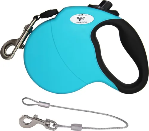 Vista 11 de Correa retráctil de 16 pies para perros de raza grande de hasta 110 libras con cuerdas de alambre extensor desmontables a prueba de mordidas