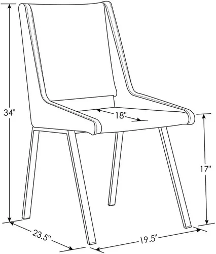 Vista 2 de ZURI Silla de comedor moderna Fiore en cuero sintético negro y cromo