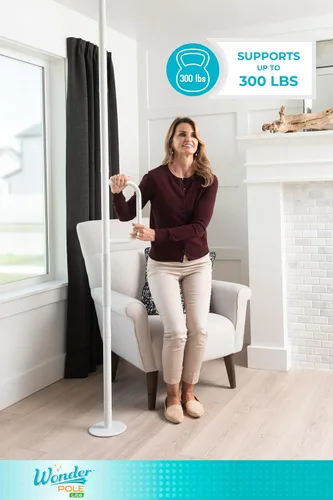 Vista 4 de Stander Wonder Pole Lite - Barra de seguridad ajustable de suelo a techo con mango de soporte de seguridad para prevención de caídas, poste