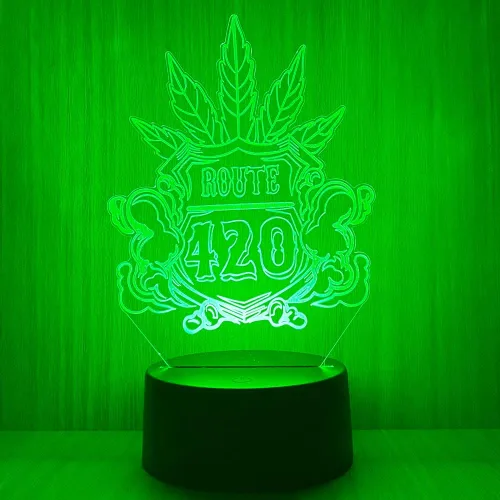 Vista 24 de 420 hojas 3D LED lámpara de mesa luz nocturna ilusión visual óptica decoración del hogar iluminación