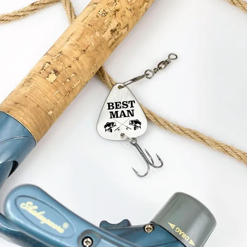 Vista 2 de Wedding Party Gift Fishing Lure Best Man Groomsman Officiant Usher Forever Your Little GILR Wedding-Lure