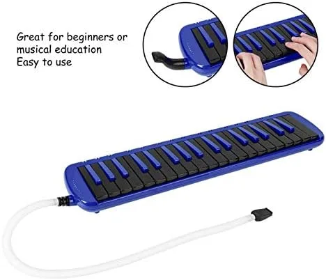 Vista 2 de 37 Key Melodica F-37s Azul con Boquilla y Bolsa Instrumento de Viento para Principiantes