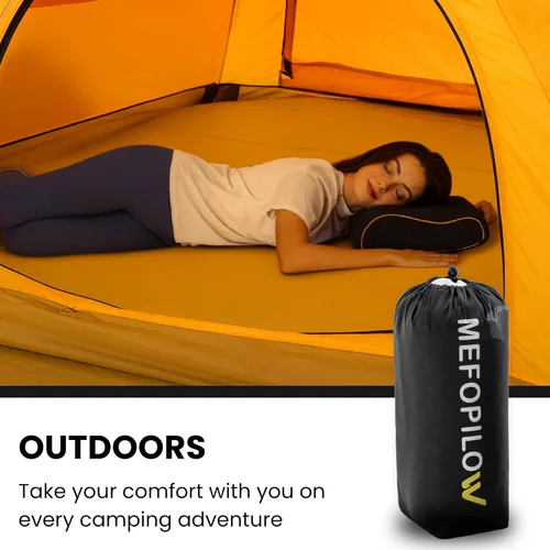 Vista 7 de Almohada de viaje de espuma viscoelástica con funda lavable y bolsa de transporte, almohada de cuello compacta, suave y transpirable para avión