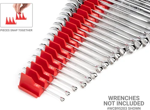 Vista 2 de TEKTON Juego de organizador de llaves modulares de 40 herramientas (rojo) OTM92240 Fabricado en Estados Unidos