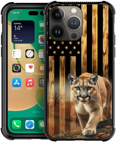 Vista 15 de Funda compatible con iPhone 14 Pro, fundas para mujeres y niñas, cielo azul, flor, luna y mariposa