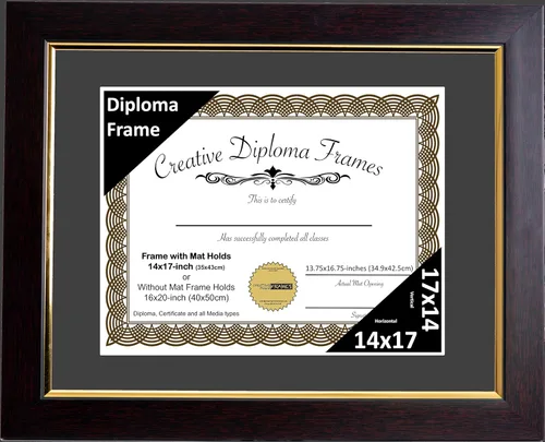 Vista 20 de Creative Picture Frames Marco de diploma de caoba de 7 x 9 pulgadas con borde dorado, incluye caballete de vidrio negro y ganchos de pared