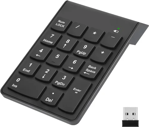 Vista 7 de NOOX Teclado numérico inalámbrico, teclado numérico Numpad, teclado USB de 10 teclas, esenciales de contabilidad de oficina, accesorios
