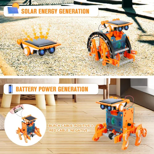 Vista 5 de Juguetes de Robot Solar Educativo STEM 13 en 1 para edades de 8 a 12 años, kit DIY de robots de experimentos científicos de construcción, regalos