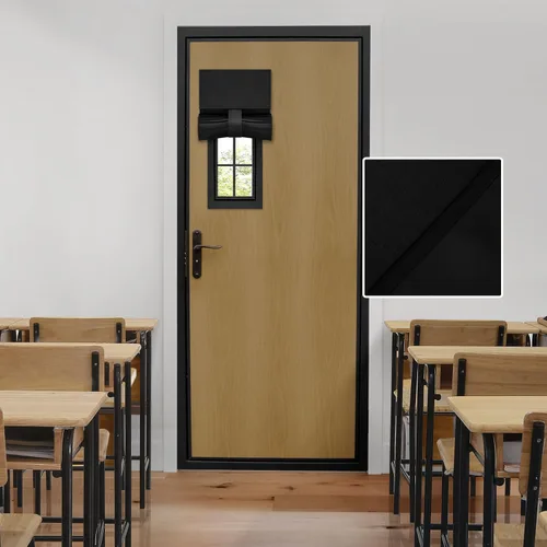 Vista 21 de HOMEIDEAS Cortinas 100% Opacas para Luces Laterales de Puerta Principal, Cubierta de Ventana de Puerta de Aula, Persianas de Privacidad