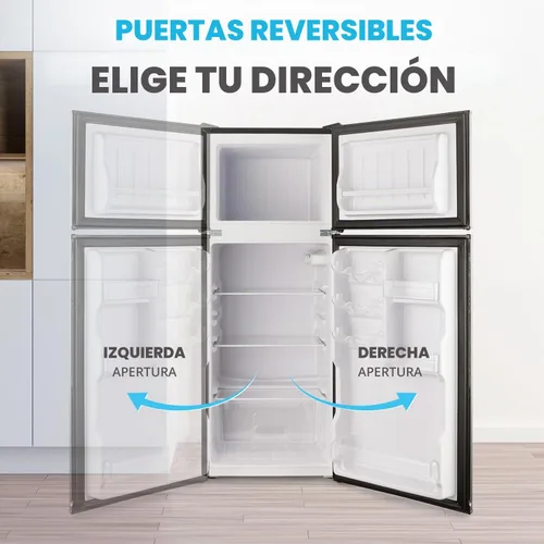 Vista 7 de Simpli-Magic Refrigerador de 10 pies cúbicos con congelador – Refrigerador compacto de doble puerta para oficina, dormitorio, garaje – Termostato