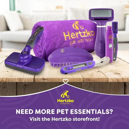 Vista 31 de Hertko - Cepillo metálico suave autolimpiante para mascotas, para cepillar pelo corto y largo de gatos y perros, cepillo, peine, rastrillo