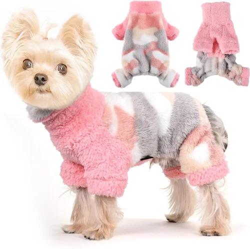 Vista 12 de Pijamas para perro, suéter de vellón para perro, ropa para cachorros lindos para perros pequeños, ropa de chihuahua, Yorkie, niña y niño, suéter