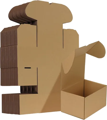 Vista 35 de HORLIMER - Cajas de envío de 4 x 3 x 2 pulgadas, conjunto de 50, caja de cartón corrugado marrón para envíos por correo de documentación