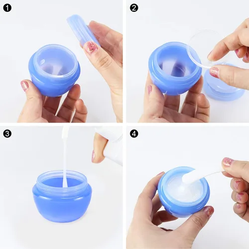 Vista 6 de LONGWAY - Recipiente de plástico transparente para loción de viaje, bote con tapa tamaño muestra, pequeños recipientes de plástico de viaje