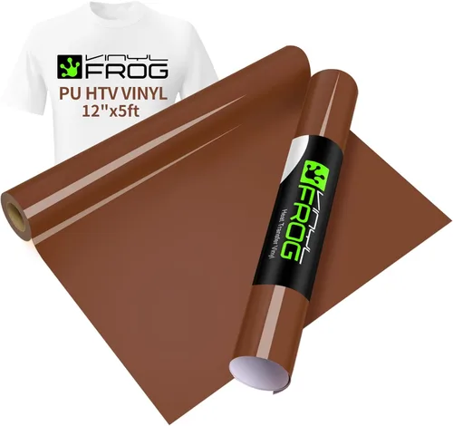 Vista 25 de VINYL FROG Paquete de 6 rollos de vinilo HTV de 12 x 3 pies de transferencia de calor para camisetas, amarillo, granate, camello, vinilo