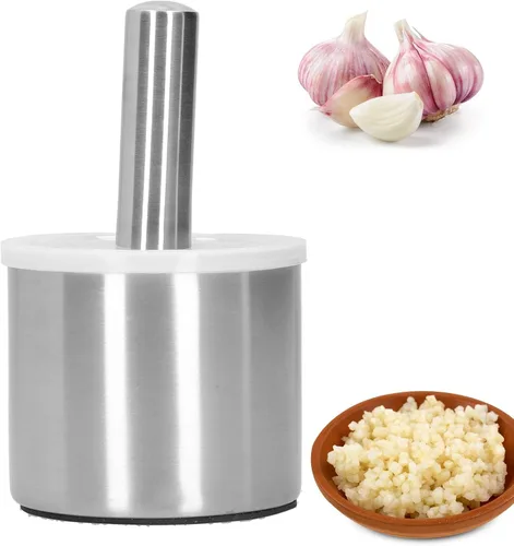 Vista 7 de Molinillo de especias trituradora de píldoras,Juego de mortero y mortero de acero inoxidable, Maja de mortero de servicio pesado,Trituradora