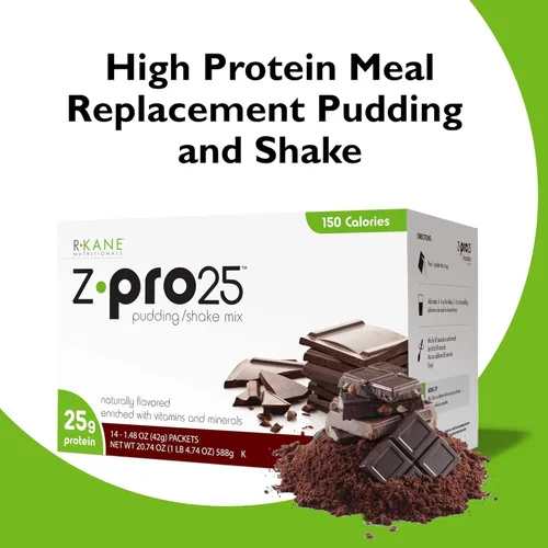 Vista 7 de R-Kane Z-Pro 25 batidos de proteínas: batido de chocolate con alto contenido de proteínas y mezcla de pudín, bebidas de proteína de chocolate