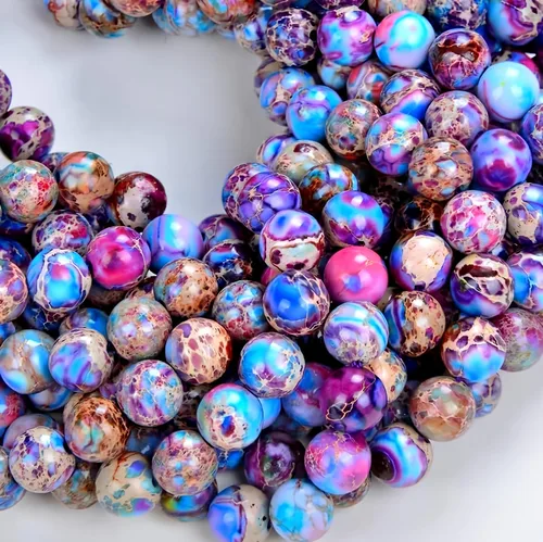 Vista 4 de Zenkeeper 108 piezas de cuentas de jaspe de cebra de 8 mm para hacer joyas, cuentas sueltas de gemas de cebra negras y blancas para hacer pulseras