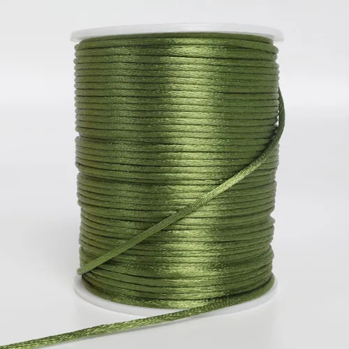 Vista 11 de Cordón de nailon satinado de 2 mm x 100,58 m, hilo de nailon sedoso y suave para joyería, pulseras, collares, cuentas, hilo para macramé, cola