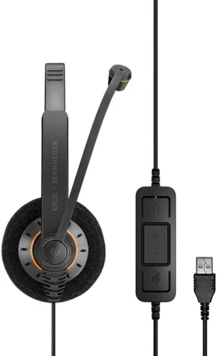 Vista 6 de EPOS Sennheiser Consumer Audio SC 60 USB ML (504547) - Auriculares empresariales de doble cara Para Skype Empresarial con sonido HD, micrófono