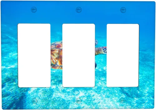 Vista 58 de Baby Turtle - Cubierta decorativa de pared para interruptor de luz de palanca de 1 banda, lindas tortugas subacuáticas, placa frontal eléctrica