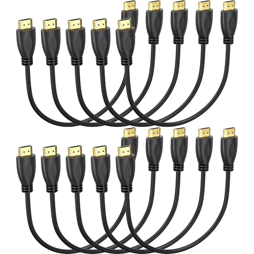 Vista 9 de Cable HDMI corto 4K de 1 pie, paquete de 2, cable HDMI 2.0 de alta velocidad compatible con clasificación ARC y CL3 para laptop, barra de sonido