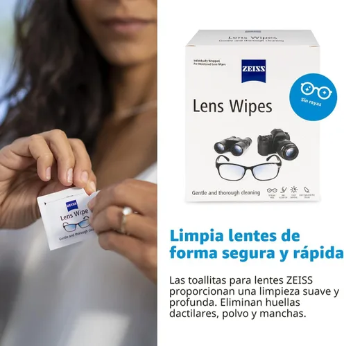 Vista 5 de ZEISS - Toallitas de limpieza prehumedecidas para lentes, 80