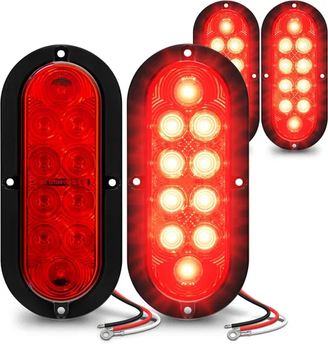 Vista 9 de TRUE MODS - Luz trasera LED ovalada ámbar de 6 pulgadas [DOT FMVSS 108] [SAE I6P] [montaje en superficie] [IP67 resistente al agua]