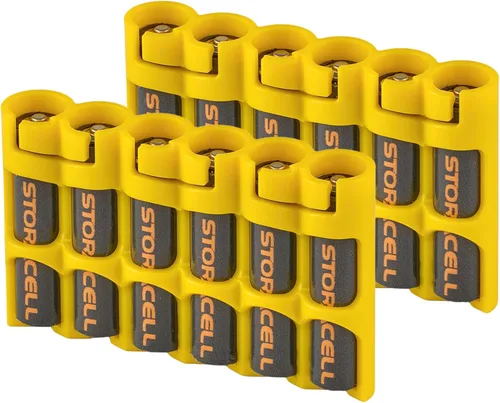 Vista 16 de Soporte de baterías AAA Storacell de Powerpax SlimLine, capacidad para 6 unidades, color naranja