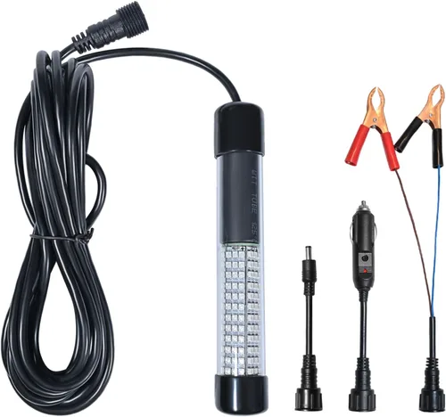 Vista 12 de SAMDO IP68 Lámpara LED submarina de 12V para pesca, luz de 1080 lúmenes que atrae peces, luz para pesca nocturna de 10.8W