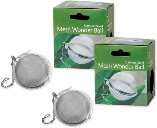 Vista 16 de HIC Kitchen Infusor de té de bola a presión, acero inoxidable 18/8, para té de hojas sueltas y especias para calentar