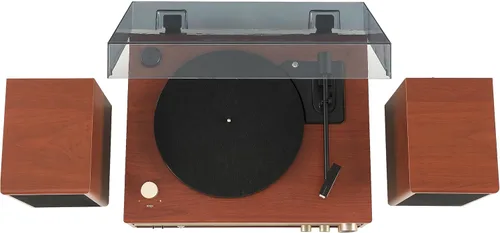 Vista 11 de Crosley Sistema de tocadiscos 1975T con Bluetooth, CD, AM/FM y altavoces incluidos, nogal
