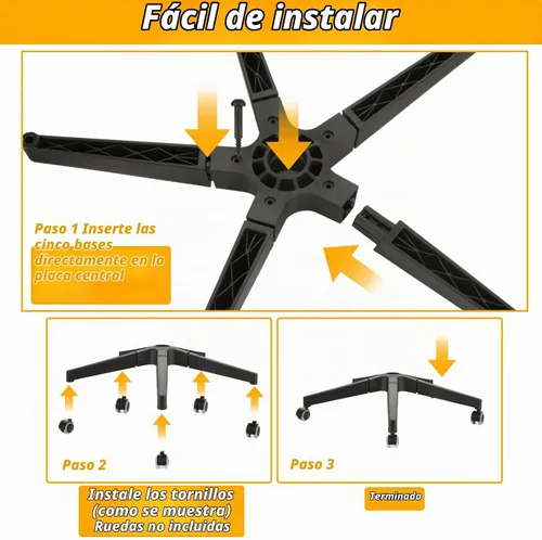 Vista 6 de YAYODS Piezas de repuesto para base de silla de oficina, resistentes, 2500 libras, base de silla de escritorio de 28 pulgadas, reemplazo universal