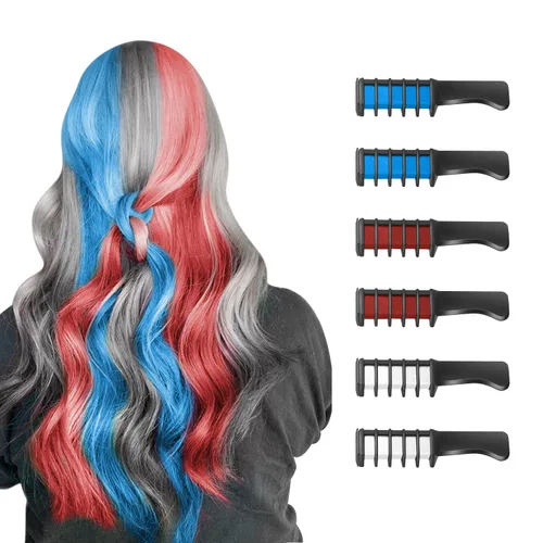 Vista 15 de MSDADA - Nuevo peine de tiza para el cabello, tinte de color, temporal, lavable, para cabello claro, para niñas de 4, 5, 6, 7, 8, 9, 10 años