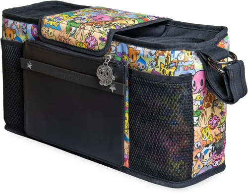 Vista 10 de Organizador universal para cochecito WONDERFOLD con portavasos con aislamiento, cierre de gancho y bucle, asa de sujeción, 2 bolsillos