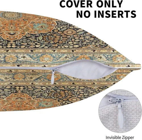 Vista 5 de Fundas de almohada modernas con estampado de alfombra turca del siglo XVII, fundas de cojín cuadradas decorativas para sofá, dormitorio, sala
