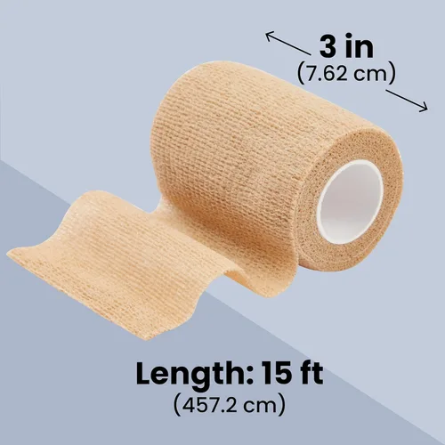 Vista 5 de Juvale Envoltura cohesiva autoadherente – Cinta atlética de soporte transpirable – Ajuste perfecto para equipos de tatuaje – Cinta deportiva