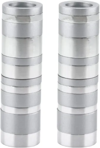 Vista 4 de EMANUEL Portavelas de metal de aluminio Candelabros para Shabat 4 pulgadas Decoración moderna para el hogar (azul CK-2)