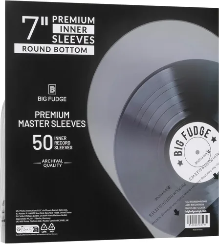 Vista 9 de BIG FUDGE 25 fundas exteriores para discos de vinilo de 7 pulgadas, duraderas y sin arrugas, transparentes y hechas de polipropileno de alta