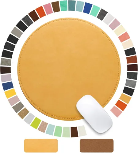 Vista 18 de Alfombrilla para mouse, alfombrilla de mouse de poliuretano, alfombrilla de mouse de cuero con borde cosido base de microfibra con antideslizante