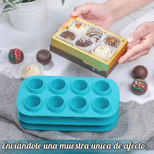 Vista 2 de Webake Sphere Ball - Moldes de silicona de platino, paquete de 3 moldes redondos para hornear de 8 cavidades para Halloween, globos oculares