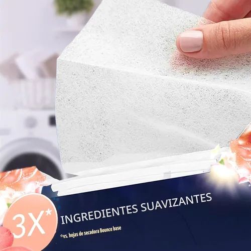 Vista 5 de Downy Infusions Mega Toallitas para Secadora, Suavizante de Telas para la Lavandería, BLISS, Ámbar y Rosa, 130