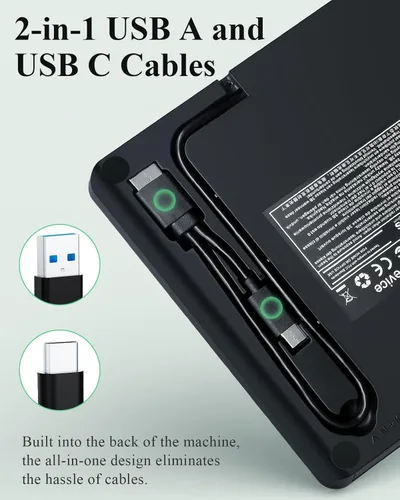 Vista 9 de PeroBuno Unidad externa de CD DVD, unidad óptica USB 3.0 tipo C, lector de discos CD ROM DVD ultradelgado de 0.5 pulgadas, portátil