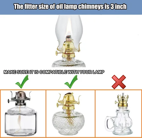 Vista 4 de Lámpara de aceite de repuesto para chimenea, ajuste de 3 pulgadas x 8.3 pulgadas de alto, globo de luz de vidrio transparente, cubierta de sombra