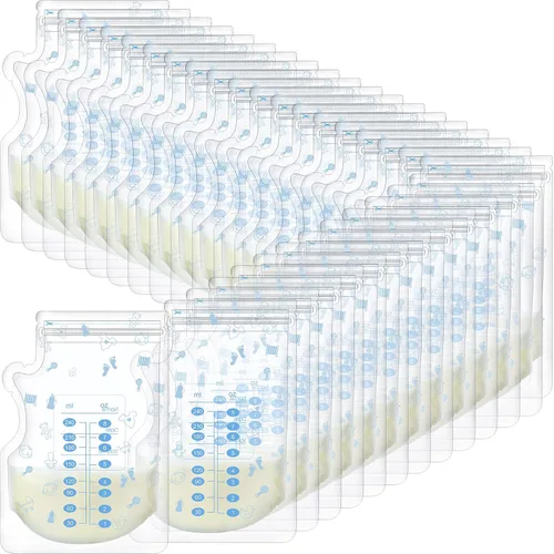 Sherr 500 bolsas de almacenamiento de leche materna de 8 onzas, bolsas de almacenamiento de leche materna para lactancia materna con boquilla de