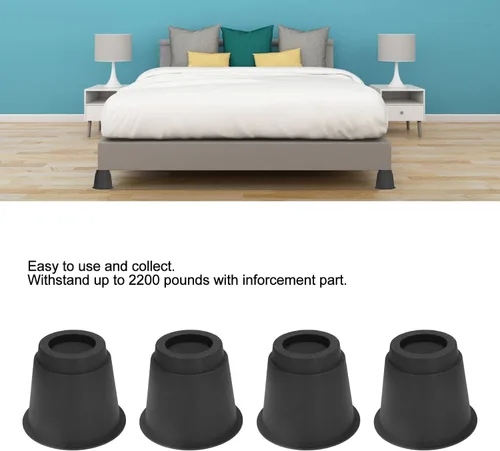 Vista 2 de Furniture Risers 5 Inch Heavy Duty Stackable Plastic Bed Lifters for Bed Sofa Chair Table Non Slip Sturdy Supports 2200 lbs 4 Pcs